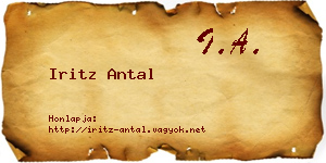 Iritz Antal névjegykártya
